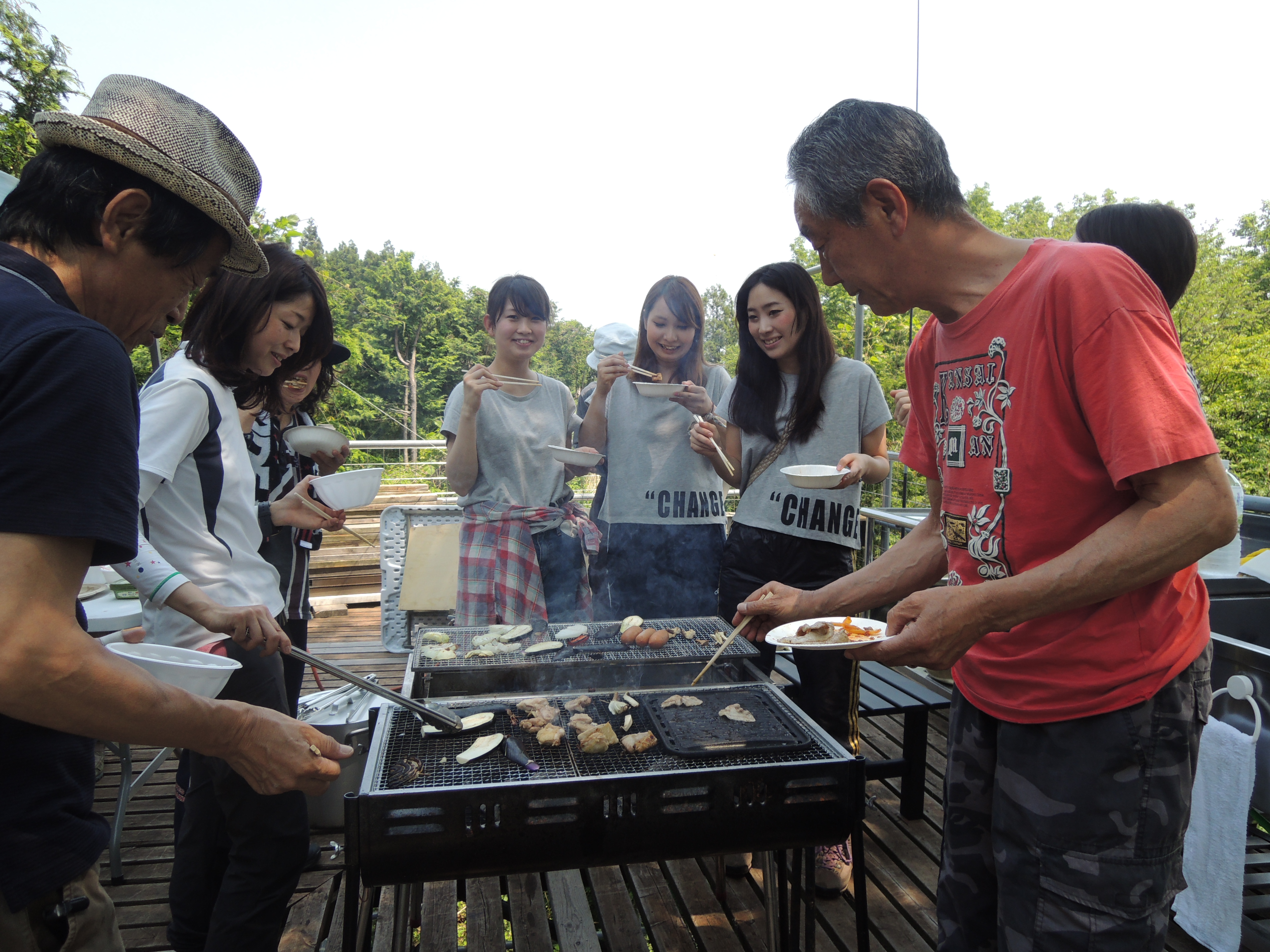 パラグライダー体験でバーベキュー